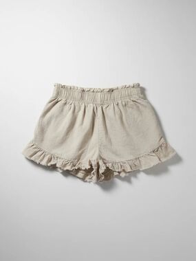 Aerie Cream Ruffle-Hem High Waist Shorts
